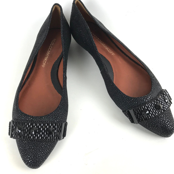 Rebecca Minkoff Shoes - Rebecca Minkoff Flats Size 6 Black Pebble Studded